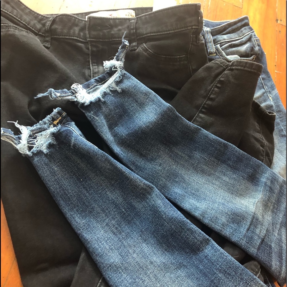 Blue and black jeans